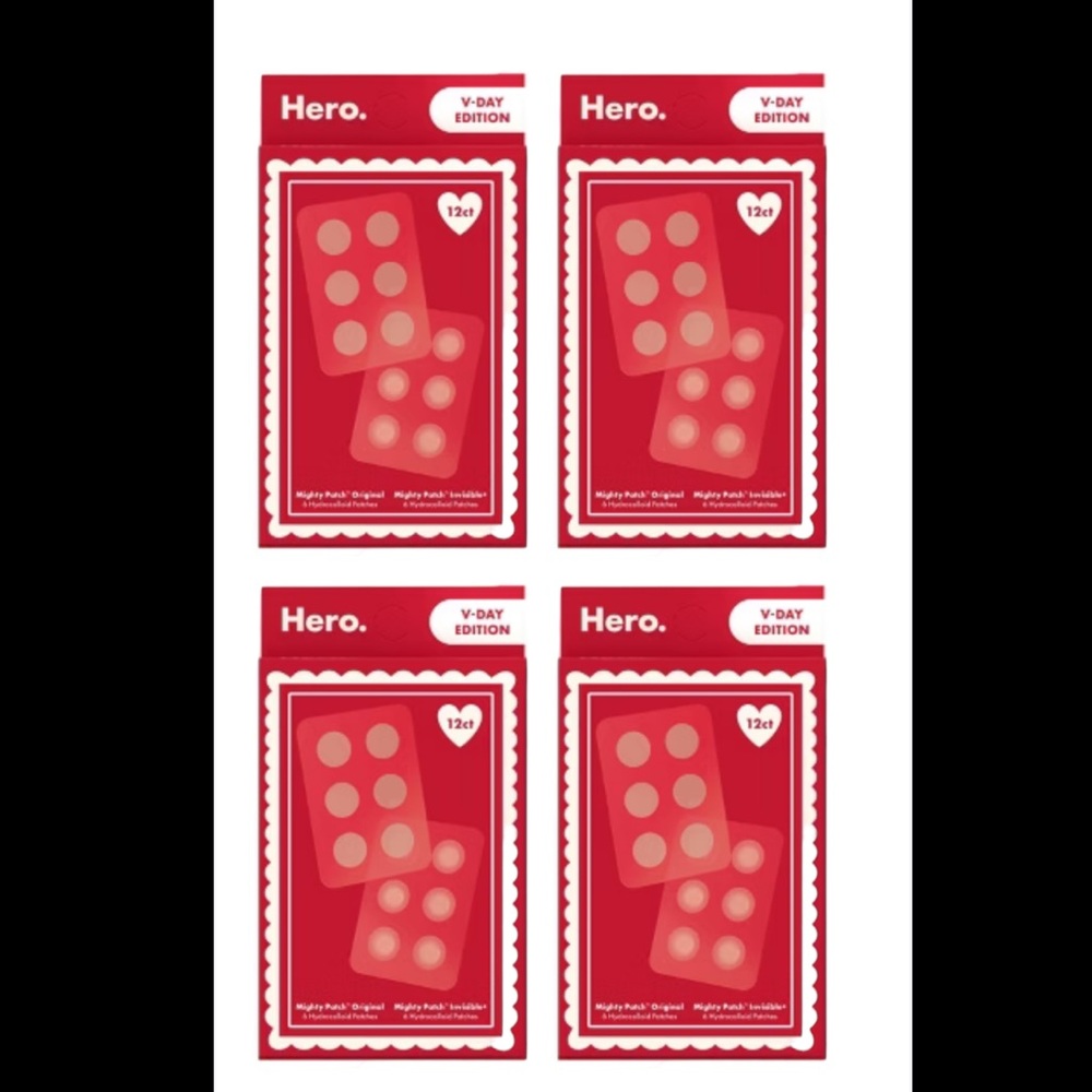 Hero. Mighty Patch V-Day Edition Hydrocolloid Acne Patches 12ct 4 pack